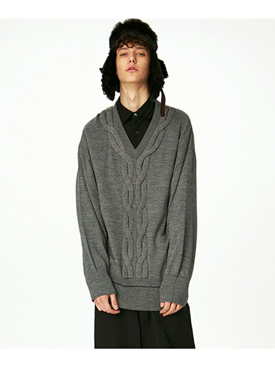 楽天市場】【SALE／20%OFF】SHAREEF BIG CABLE HIGH-GAUGE V-NECK 