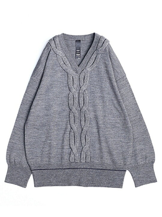 楽天市場】【SALE／20%OFF】SHAREEF BIG CABLE HIGH-GAUGE V-NECK 