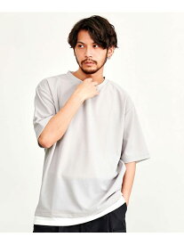 CavariA CavariA T100梨地フェイクレイヤードTシャツ シルバーバレット トップス カットソー・Tシャツ