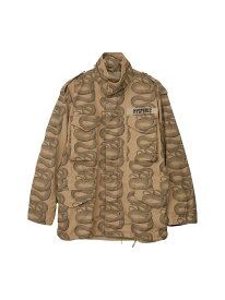 HYSTERIC GLAMOUR SNAKE LOOP柄 M65 フィールドジャケット ヒステリックグラマー ジャケット・アウター ミリタリージャケット ブラック【送料無料】