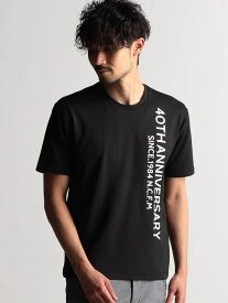 NICOLE CLUB FOR MEN 40周年記念ロゴプリント半袖Tシャツ ニコル トップス カットソー・Tシャツ ホワイト ブラック【先行予約】*【送料無料】