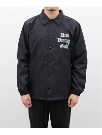 EDIFICE 【MIZUNO / NEW VINTAGE GOLF】Back Print Coach Jacket エディフィス ジャケット・アウター ナイロンジャケット ブラック【送料無料】