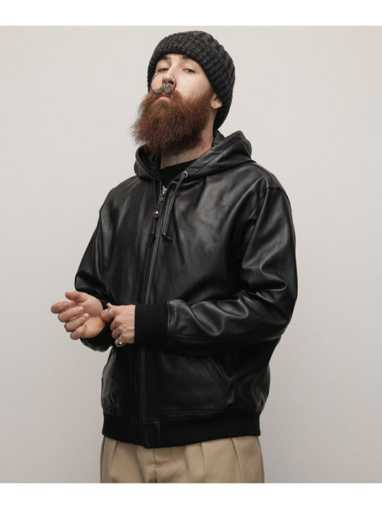 楽天市場】Schott LEATHER FULLZIP PARKA/レザー フルジップ パーカー 