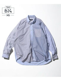 【SALE／5%OFF】NAUTICA Crazy Pattern Oxford BD Shirt "TOO BIG"XB フリークスストア トップス シャツ・ブラウス グレー ネイビー【RBA_E】【送料無料】