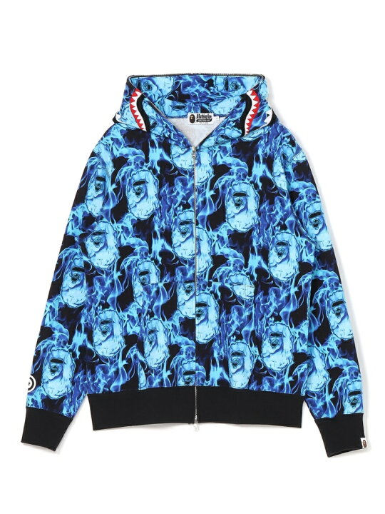 楽天市場】A BATHING APE BAPE FLAME SHARK FULL ZIP HOODIE M ア