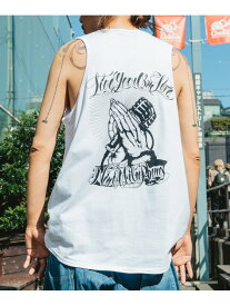 NineMicrophones TANKTOP-Pray with the microphone- サブサエティ トップス ノースリーブ・タンクトップ ホワイト ブラック【送料無料】