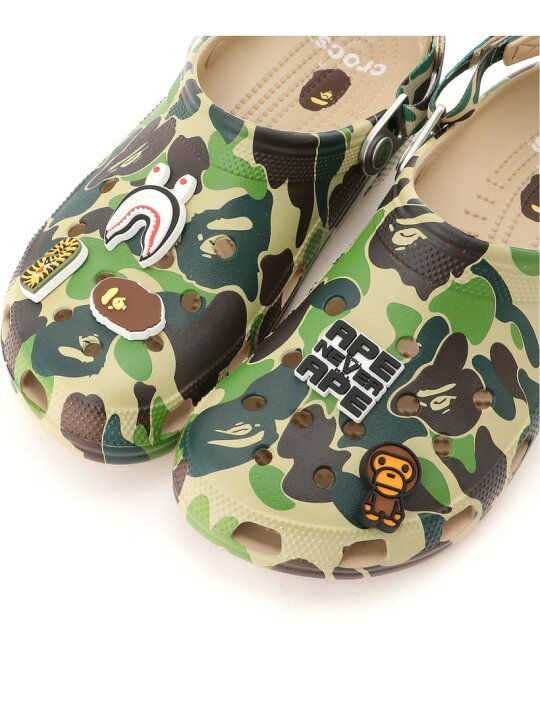 アベイシングエイプ×クロックス☆ABC Camo ブラックカモサンダル  