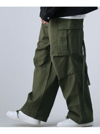 Audience バックサテンM-65　US ARMYカーゴイージーパンツ カジュアル パンツ カーゴパンツ ブラック グリーン【送料無料】
