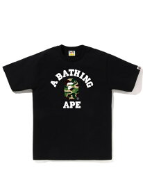 A BATHING APE ABC CAMO COLLEGE TEE ア ベイシング エイプ トップス カットソー・Tシャツ ブラック ホワイト【送料無料】