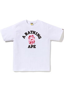 A BATHING APE ABC CAMO COLLEGE TEE ア ベイシング エイプ トップス カットソー・Tシャツ ブラック ホワイト【送料無料】