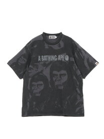 A BATHING APE OVERALL GARMENT DYED RELAXED FIT TEE ア ベイシング エイプ トップス カットソー・Tシャツ ブラック【送料無料】