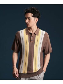 【SALE／30%OFF】THE SHOP TK 【日本テレビ系 ダメマネ!出演 鈴木仁さん着用】マルチストライプニットポロシャツ ザ ショップ ティーケー トップス ポロシャツ イエロー【RBA_E】【送料無料】