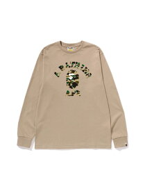 A BATHING APE 1ST CAMO COLLEGE L/S TEE ア ベイシング エイプ トップス カットソー・Tシャツ ベージュ ブラック グレー ホワイト【送料無料】