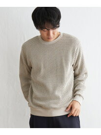 【SALE／20%OFF】ikka ビッグワッフルクルーネックプルオーバー イッカ トップス スウェット・トレーナー ベージュ グレー ブラック ネイビー【RBA_E】