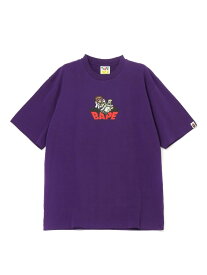 A BATHING APE GRAFFITI BAPE LOGO RELAXED FIT TEE ア ベイシング エイプ トップス カットソー・Tシャツ パープル ホワイト【送料無料】