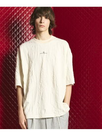 MAISON SPECIAL Catch Washer Logo Embroidery Prime-Over Crew Neck T-shirt メゾンスペシャル トップス カットソー・Tシャツ グレー ブラック【送料無料】
