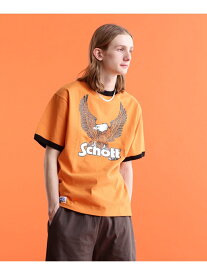 【SALE／30%OFF】Schott RINGER T-SHIRT GLITTER EAGLE/リンガー Tシャツ "グリッターイーグル ショット トップス カットソー・Tシャツ ブラック ホワイト オレンジ【RBA_E】【送料無料】