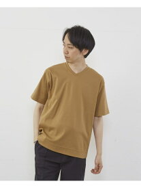 MEN'S MELROSE マーセライズドスムースVネックTシャツ メンズメルローズ トップス カットソー・Tシャツ ブラウン グレー ホワイト ネイビー【送料無料】