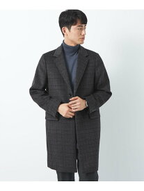 【SALE／60%OFF】UNITED ARROWS green label relaxing S100 ショートビーバー チェック チェスター コート ユナイテッドアローズ アウトレット ジャケット・アウター その他のジャケット・アウター グレー ネイビー【RBA_E】【送料無料】