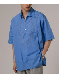 EDIFICE india made ポプリン スキッパーシャツ エディフィス トップス シャツ・ブラウス ブルー ブラック ホワイト【送料無料】