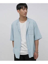 【SALE／40%OFF】NANO universe デニムバンドカラーギャザーシャツ ナノユニバース トップス シャツ・ブラウス ブルー【RBA_E】【送料無料】