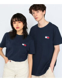 TOMMY JEANS (M)TOMMY HILFIGER(トミーヒルフィガー) ロゴワッペンTシャツ トミーヒルフィガー トップス カットソー・Tシャツ ネイビー ピンク ブラック ブルー ホワイト レッド【送料無料】