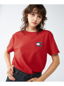 TOMMY JEANS (M)TOMMY HILFIGER(トミーヒルフィガー) ロゴワッペンTシャツ トミーヒルフィガー トップス カットソー・Tシャツ ネイビー ピンク ブラック ブルー ホワイト レッド【送料無料】