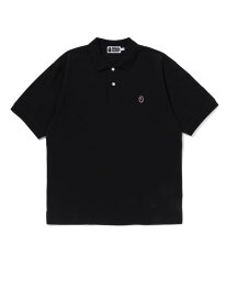 A BATHING APE ONE POINT RELAXED FIT POLO SHIRT ア ベイシング エイプ トップス ポロシャツ ブラック グリーン ホワイト【送料無料】