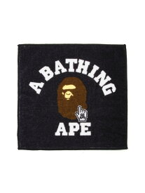 A BATHING APE GO APE POINTER COLLEGE HAND TOWEL ア ベイシング エイプ ファッション雑貨 ハンカチ・ハンドタオル ブラック ホワイト