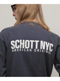 Schott 直営限定/LS T-SHIRT SCHOTT NYC/ロングTシャツ ショット ニューヨーク ショット トップス カットソー・Tシャツ ネイビー ブラック ベージュ【送料無料】