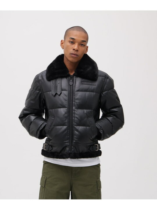 楽天市場】AVIREX LEATHER DOWN BOMMER JACKET / レザー ダウン ボマー 