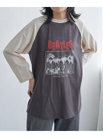 【SALE／9%OFF】VENCE share style MENs 【別注】THE BEATLES ザ ビートルズ ツアーラグランロンT ヴァンス エクスチェンジ トップス カットソー・Tシャツ グレー ブルー ホワイト【RBA_E】【送料無料】