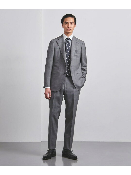楽天市場】UNITED ARROWS グレー シャークスキン 3ボタン スーツ S 