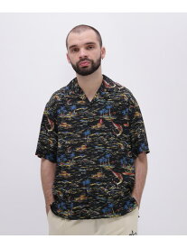 AVIREX SHORTSLEEVE ALOHA SHIRT MIAMI / 半袖 アロハシャツ マイアミ アヴィレックス トップス シャツ・ブラウス ブラック ブルー【送料無料】