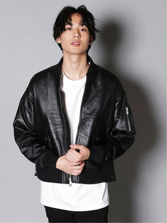 楽天市場】【SALE／50%OFF】JACKROSE JE-ラムレザー切替MA-1 ジャック 