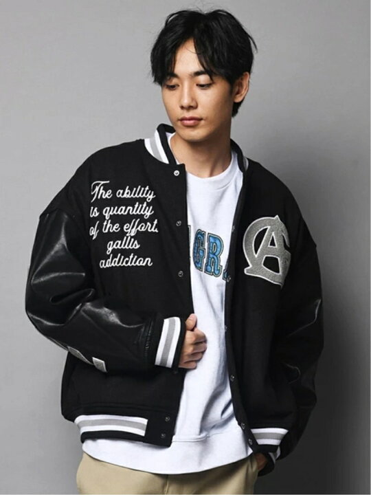 楽天市場】GALLIS ADDICTION GA MELTON VARSITY JACKET ジャックローズ  