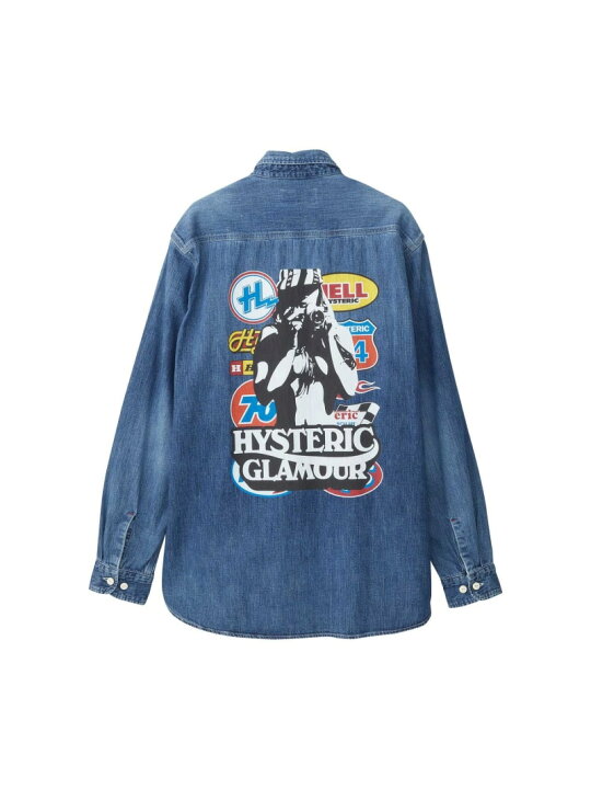 楽天市場】HYSTERIC GLAMOUR CAR LOGO CAMERA GIRL ワークデニムシャツ 