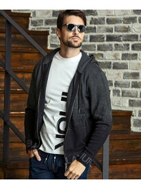 【SALE／50%OFF】1PIU1UGUALE3 RELAX グラデーションニットジップパーカー シフォン トップス パーカー・フーディー ブラック ホワイト【RBA_E】【送料無料】