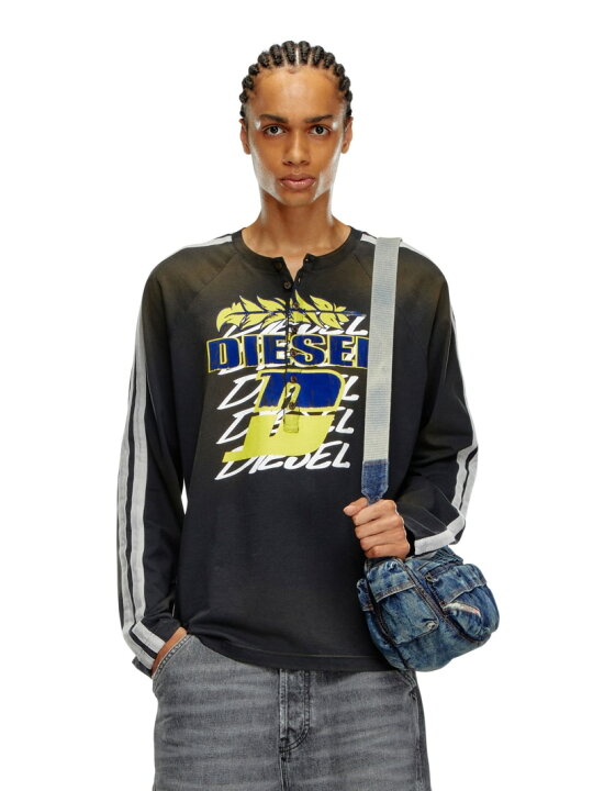 楽天市場】【SALE／40%OFF】DIESEL メンズ Tシャツ 長袖 ヘンリー 
