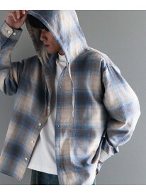 CRAFT STANDARD BOUTIQUE チェックフードシャツ クラフトスタンダードブティック トップス シャツ・ブラウス ブルー ブラック ネイビー グリーン ブラウン【送料無料】