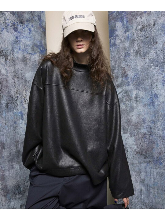 楽天市場】MAISON SPECIAL Leather-Like Prime-Over Mock Neck 