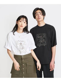 【SALE／50%OFF】BEAUTY&YOUTH UNITED ARROWS ＜info. BEAUTY&YOUTH＞ エンブロイダリー ワイドクルー -TOO YOUNG- ユナイテッドアローズ アウトレット トップス カットソー・Tシャツ ホワイト ブラック【RBA_E】