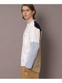 【SALE／36%OFF】DRESSTERIOR シャツコンビロンT ドレステリア トップス カットソー・Tシャツ ホワイト ブラック【RBA_E】【送料無料】