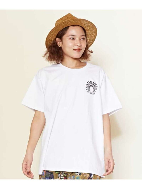 楽天市場 チャイハネ 洋輔 Amina パウワウメンズtシャツ チャイハネ カットソー Tシャツ グレー ホワイト ブルー 送料無料 Rakuten Fashion Men