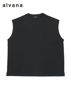 alvana アルヴァナ メンズ ベスト FADE NO SLEEVE VEST ブラック A4S-C004 トップス Tシャツ シンプル 定番 ベーシック ノースリーブ