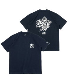 NEW ERA ニューエラ 半袖 コットン Tシャツ MLB Apparel World Series ニューヨーク・ヤンキース レギュラーフィット ネイビー 14121893 ワールドシリーズ メンズ レディース ユニセックス プリント ロゴ