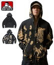 BEN DAVIS ベン デイビス メンズ パーカー DEPARTMENT FADED ZIP HOODIE ブラック スポットハイブリーチ 25380037 トップス フーディー ジップパーカー ワッペン