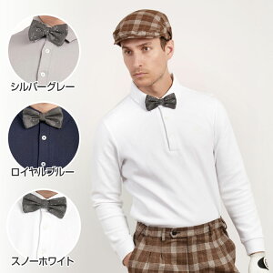 【EX-LSS2】蝶ネクタイ付長袖ポロ エクセランゴルフ Excellent Golf ゴルフウェア メンズ ファッション おしゃれ 春 秋 冬 ゴルフ