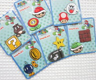 【SUPER MARIO】スーパーマリオちびキャラシールワッペン（アップリケ）2枚入り＊シール/アイロン接着 両…