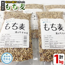 【400円OFFクーポン】棚田で作ったもち麦200g×5袋(計1kg)！日本棚田百選に選定されている「鹿児島県湧水町幸田棚田のもち麦」国産 九州産 鹿児島産 もち麦 ごはん ご飯 ダイエット 健康 【福永商店】